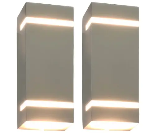 Āra Sienas Lampas, 2 Gab., 35 W, Sudraba, Taisnstūra Forma Vidaxl