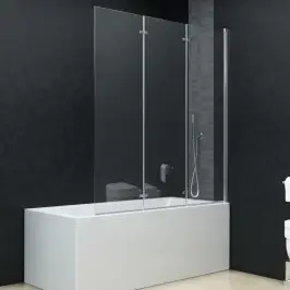 Salokāmas Dušas Durvis, 130X138 Cm, 3 Paneļi, Esg Vidaxl