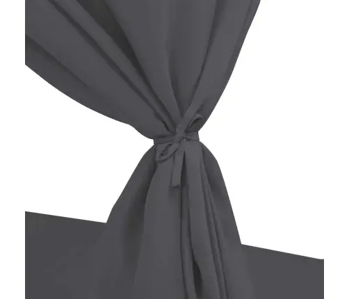 Dārza Atpūtas Gulta Ar Aizkariem, Pelēka Pe Rotangpalma Vidaxl