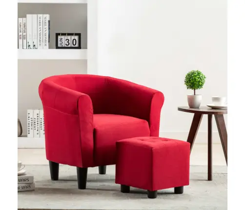 Atpūtas Krēsls, Vīnsarkans Audums Vidaxl