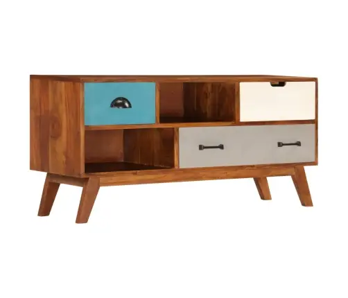 Tv Skapītis Ar 3 Atvilktnēm, 110X35X50 Cm, Akācijas Masīvkoks Vidaxl