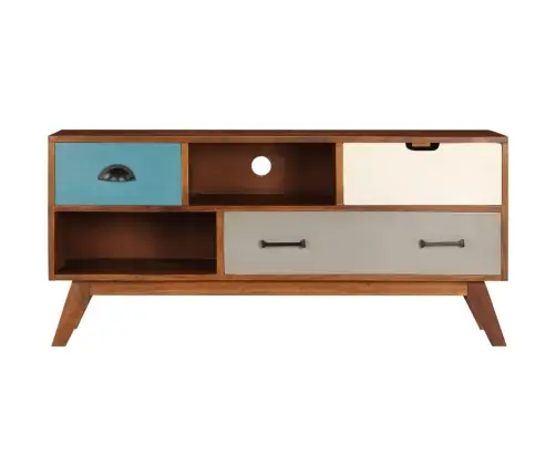 Tv Skapītis Ar 3 Atvilktnēm, 110X35X50 Cm, Akācijas Masīvkoks Vidaxl