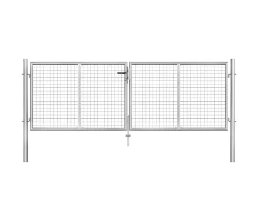 Dārza Vārti, Cinkots Tērauds, 306X75 Cm, Sudraba Krāsā Vidaxl