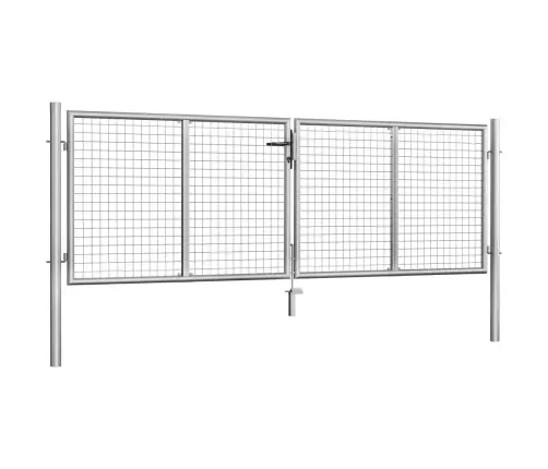 Dārza Vārti, Cinkots Tērauds, 306X75 Cm, Sudraba Krāsā Vidaxl