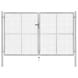 Dārza Vārti, 306X200 Cm, Cinkots Tērauds, Sudraba Krāsā Vidaxl