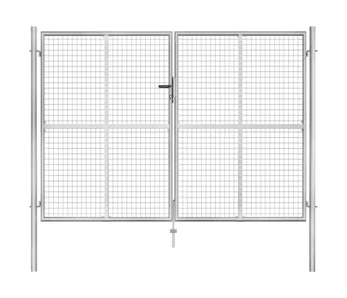 Dārza Vārti, Cinkots Tērauds, 306X175 Cm, Sudraba Krāsā Vidaxl