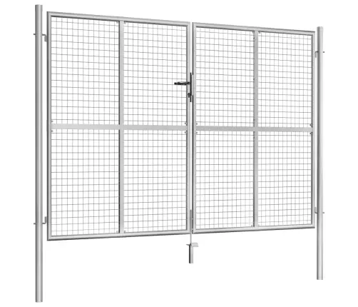 Dārza Vārti, Cinkots Tērauds, 306X175 Cm, Sudraba Krāsā Vidaxl