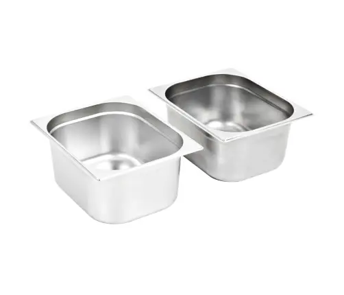 Gastronorm Trauki, 2 Gab., Gn 1/2, 150 Mm, Nerūsējošs Tērauds Vidaxl