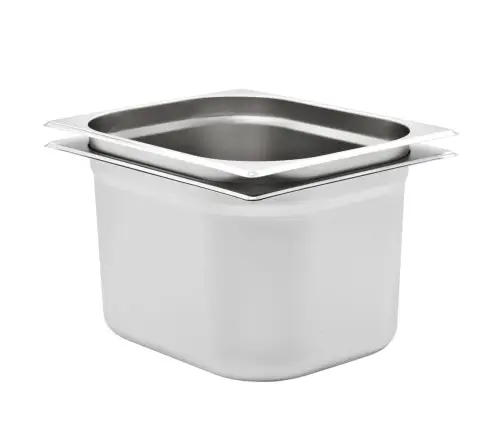 Gastronorm Trauki, 2 Gab., Gn 1/2, 200 Mm, Nerūsējošs Tērauds Vidaxl