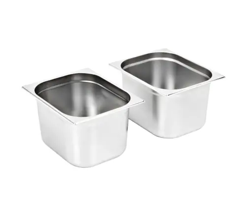 Gastronorm Trauki, 2 Gab., Gn 1/2, 200 Mm, Nerūsējošs Tērauds Vidaxl