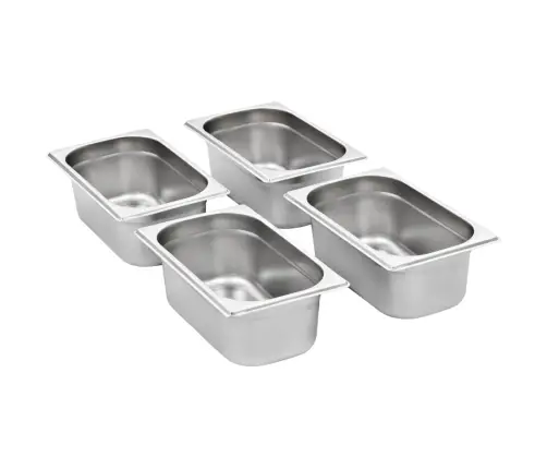 Gastronorm Trauki, 8 Gab., Gn 1/4, 100 Mm, Nerūsējošs Tērauds Vidaxl