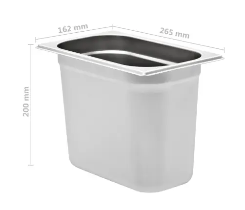 Gastronorm Trauki, 4 Gab., Gn 1/4, 200 Mm, Nerūsējošs Tērauds  Vidaxl