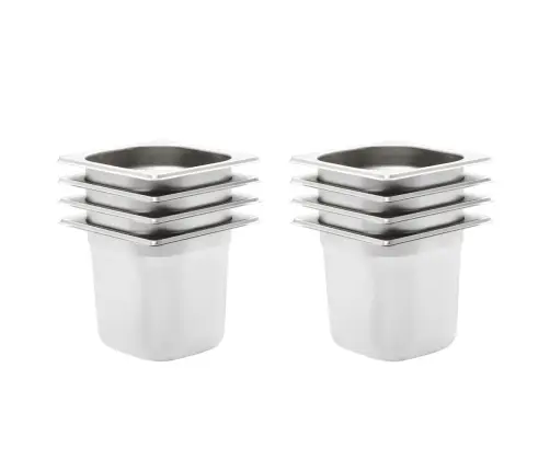 Toiduplaadid 8 Tk, Gn 1/6 150 Mm, Roostevaba Teras