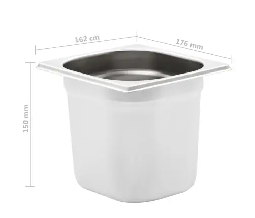 Toiduplaadid 8 Tk, Gn 1/6 150 Mm, Roostevaba Teras