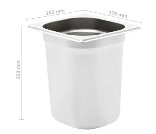 Toiduplaadid 8 Tk, Gn 1/6 200 Mm, Roostevaba Teras