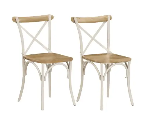 Virtuves Krēsli, 2 Gab., Balts Mango Masīvkoks Vidaxl