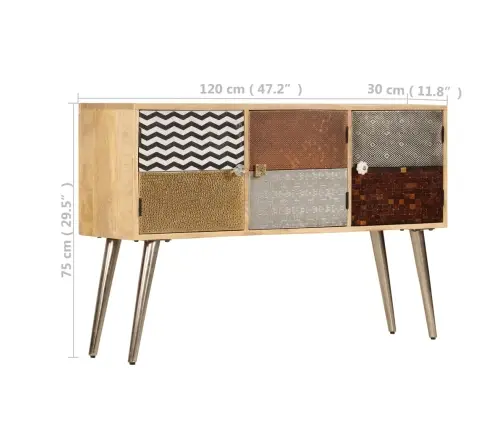 Kumode, 120X30X75 Cm, Mango Masīvkoks Vidaxl