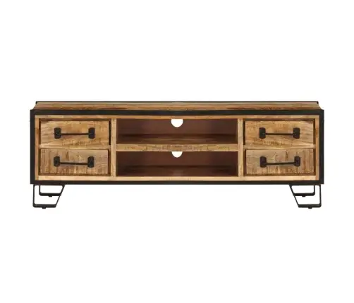 Tv Spintelė Su Stalčiais, 120X30X40cm Mango Medienos Masyvas