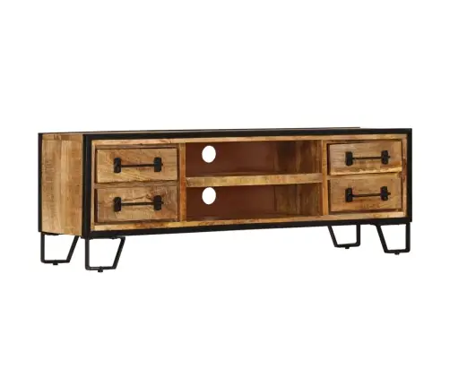 Tv Spintelė Su Stalčiais, 120X30X40cm Mango Medienos Masyvas