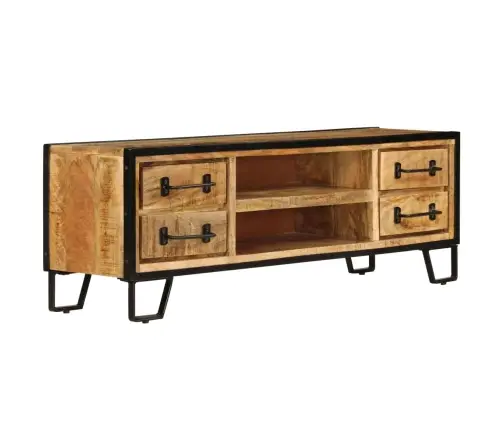 Tv Spintelė Su Stalčiais, 120X30X40cm Mango Medienos Masyvas