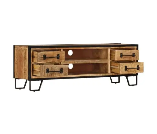 Tv Spintelė Su Stalčiais, 120X30X40cm Mango Medienos Masyvas