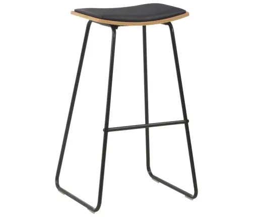 Bāra Krēsli, 2 Gab., Melna Mākslīgā Āda Vidaxl