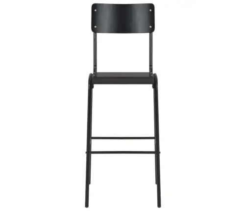 Bāra Krēsli, 2 Gab., Saplāksnis Un Tērauds, Melni Vidaxl