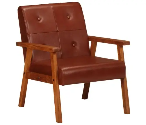 Atpūtas Krēsls, Brūna Dabīgā Āda Vidaxl