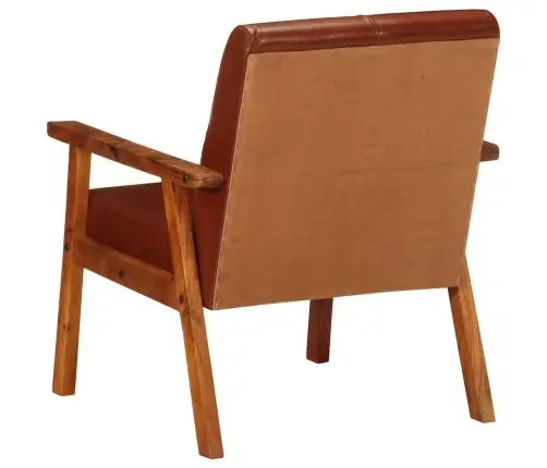 Atpūtas Krēsls, Brūna Dabīgā Āda Vidaxl