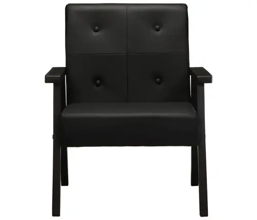 Atpūtas Krēsls, Melna Dabīgā Āda Vidaxl