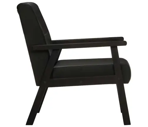 Atpūtas Krēsls, Melna Dabīgā Āda Vidaxl