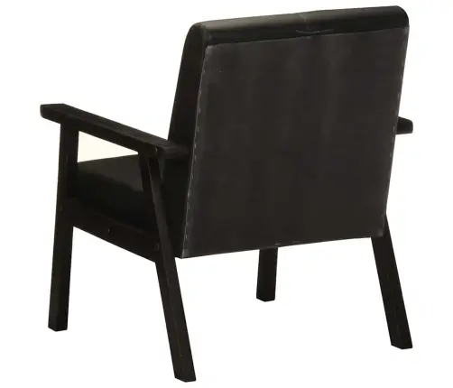 Atpūtas Krēsls, Melna Dabīgā Āda Vidaxl