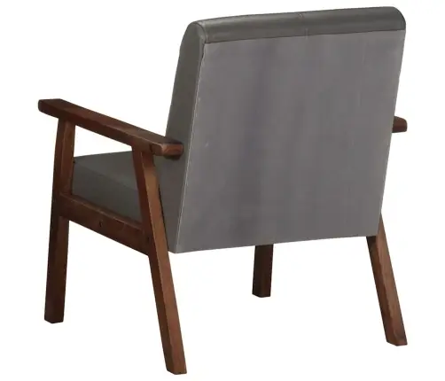 Atpūtas Krēsls, Pelēka Dabīgā Āda Vidaxl