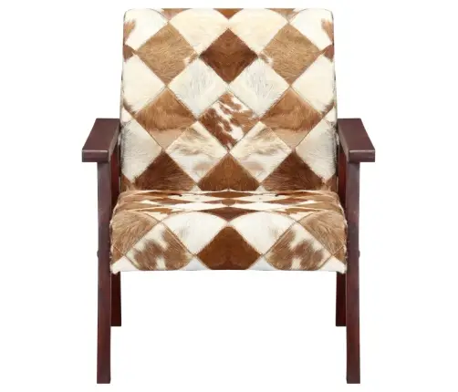 Atpūtas Krēsls, Balta Un Brūna Dabīgā Kazas Āda Vidaxl