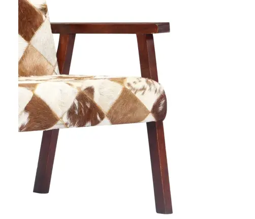 Atpūtas Krēsls, Balta Un Brūna Dabīgā Kazas Āda Vidaxl