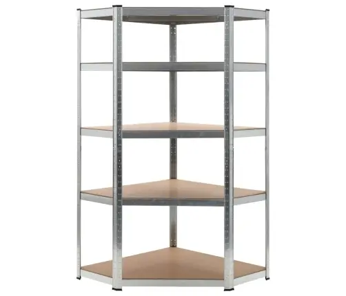 5 Riiuliga Nurgariiul, Hõbedane, Teras Ja Tehispuit