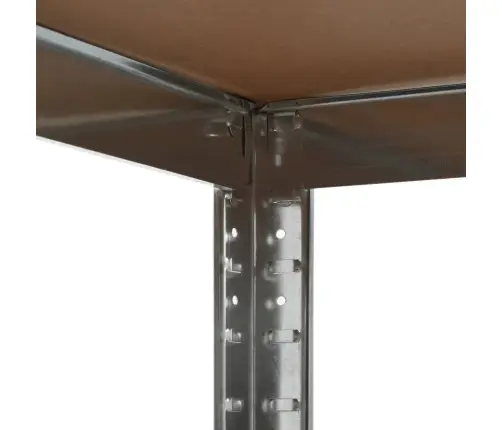 5 Riiuliga Nurgariiul, Hõbedane, Teras Ja Tehispuit