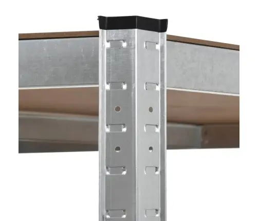 5 Riiuliga Nurgariiul, Hõbedane, Teras Ja Tehispuit