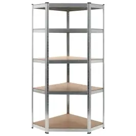 5 Riiuliga Nurgariiul, Hõbedane, Teras Ja Tehispuit