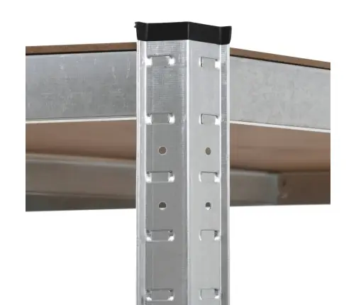 5 Riiuliga Nurgariiul, Hõbedane, Teras Ja Tehispuit