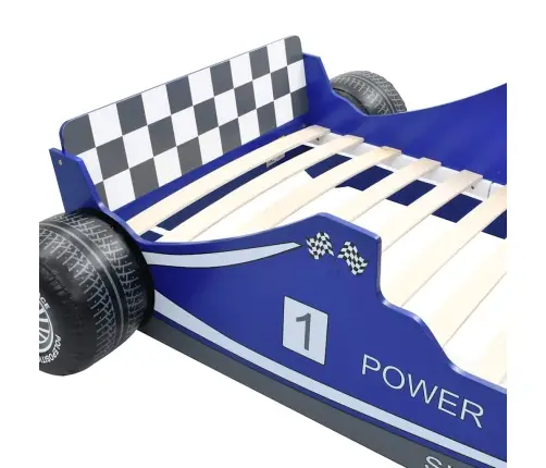 Võidusõiduauto Kujuga Lastevoodi 90 X 200 Cm Sinine Võidusõiduauto Kujuga Lastevoodi 90 X 200 Cm Sinine