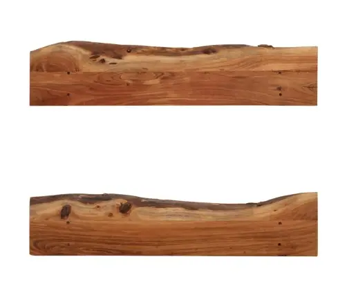 Sienas Plaukti, 2 Gab., 90X20X18 Cm, Akācijas Masīvkoks Vidaxl