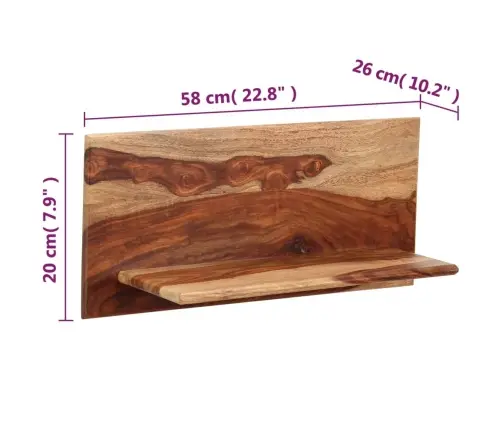 Sienas Plaukti, 2 Gab., 58X26X20 Cm, Masīvs Rožkoks Vidaxl Sienas Plaukti, 2 Gab., 58X26X20 Cm, Masīvs Rožkoks Vidaxl