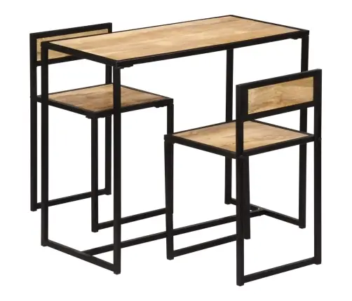 3-Daļīgs Virtuves Mēbeļu Komplekts, Mango Masīvkoks Vidaxl