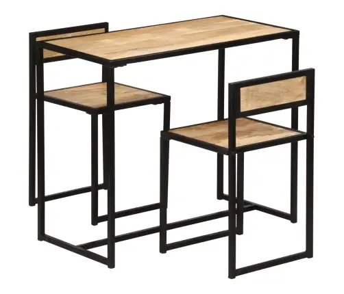 3-Daļīgs Virtuves Mēbeļu Komplekts, Mango Masīvkoks Vidaxl