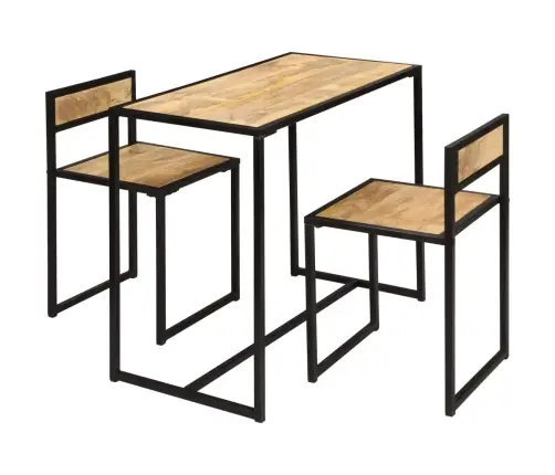 3-Daļīgs Virtuves Mēbeļu Komplekts, Mango Masīvkoks Vidaxl