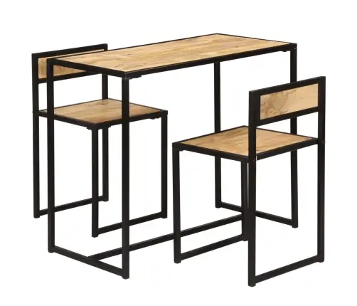 3-Daļīgs Virtuves Mēbeļu Komplekts, Mango Masīvkoks Vidaxl