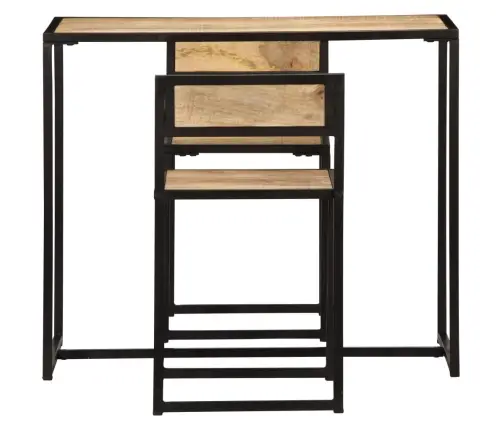 3-Daļīgs Virtuves Mēbeļu Komplekts, Mango Masīvkoks Vidaxl