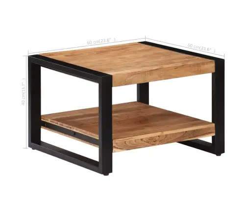 Kafijas Galdiņš, 60X60X40 Cm, Akācijas Masīvkoks Vidaxl