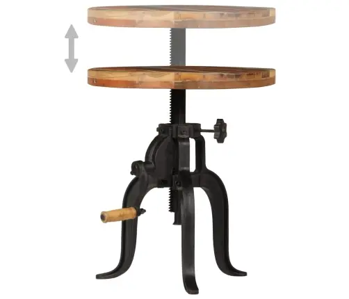 Galdiņš, 45X(45-62) Cm, Pārstrādāts Masīvkoks Un Čuguns Vidaxl